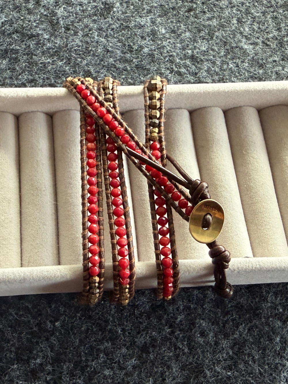 Chan Luu Bead Red Wrap Bracelet